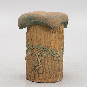 A ceramic garden stool, presumably Höganäs, Sweden, early 20th century.