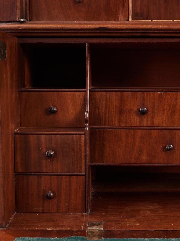 A Swedish rococo mahogany writing cabinet attributed to N. Dahlin (master in Stockholm-1761-87).