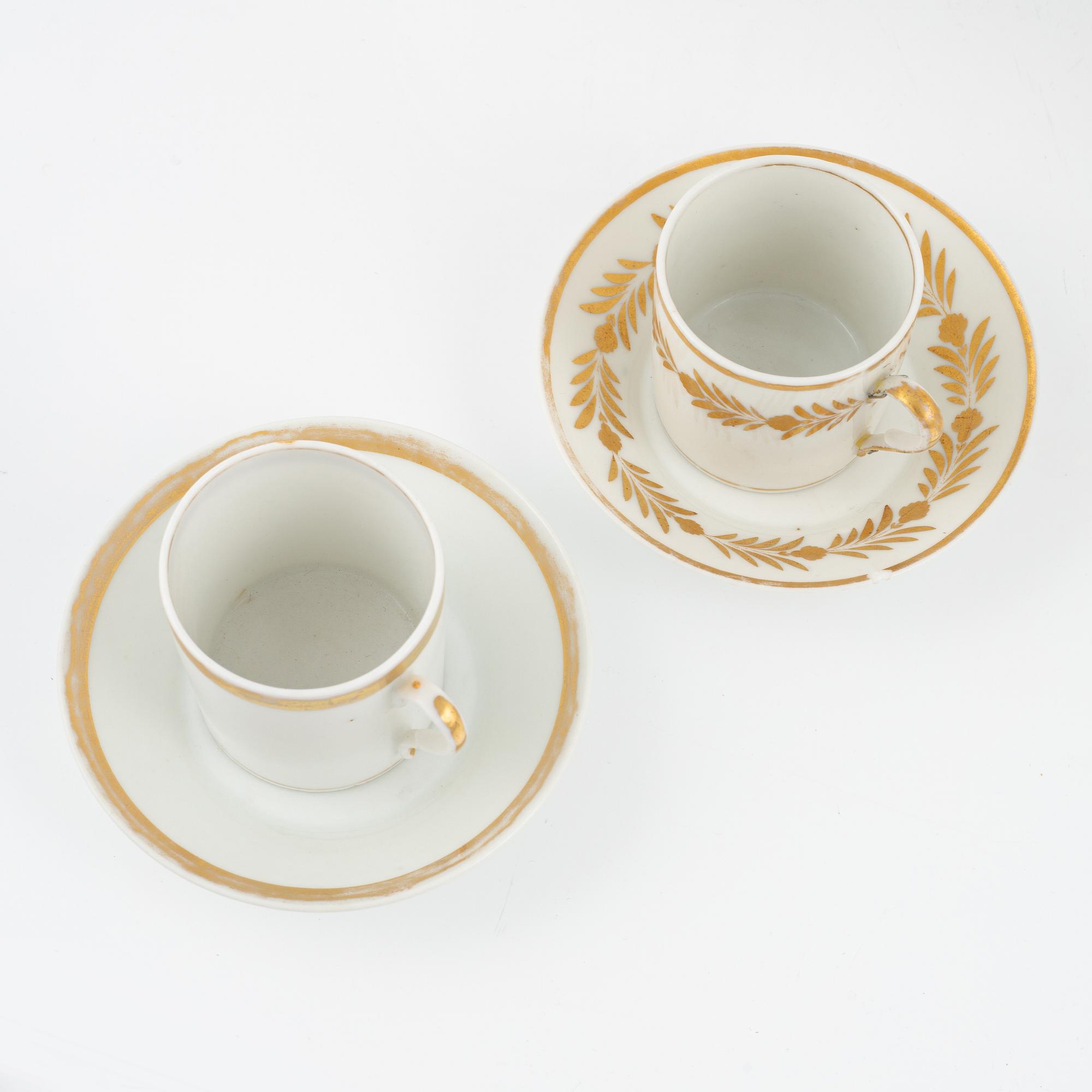 Kafferservis, 16 delar, porslin. Empire, 1800-tal.