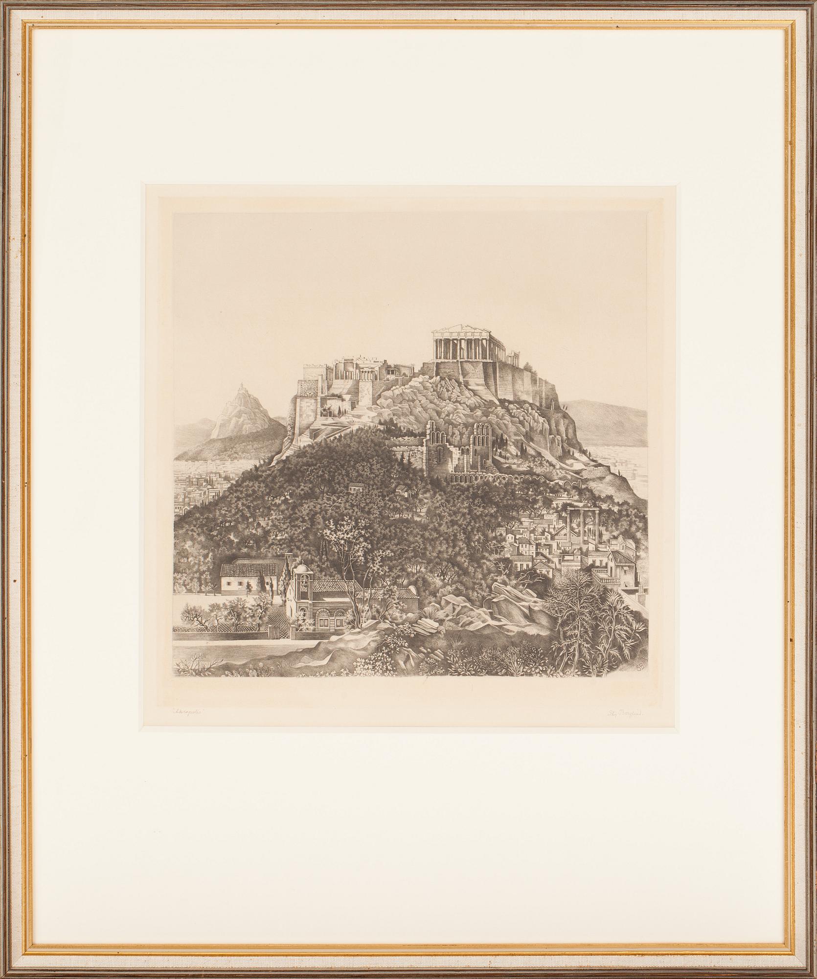 STIG BORGLIND, torrnålsgravyr, sign.