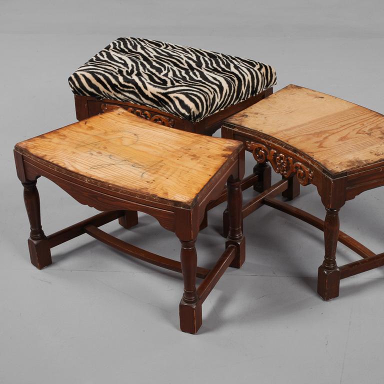 TABURETTER, 3 st, 1900-tal.