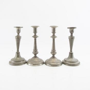 Candle holders 2 pairs, second half of the 19th century, tin.
