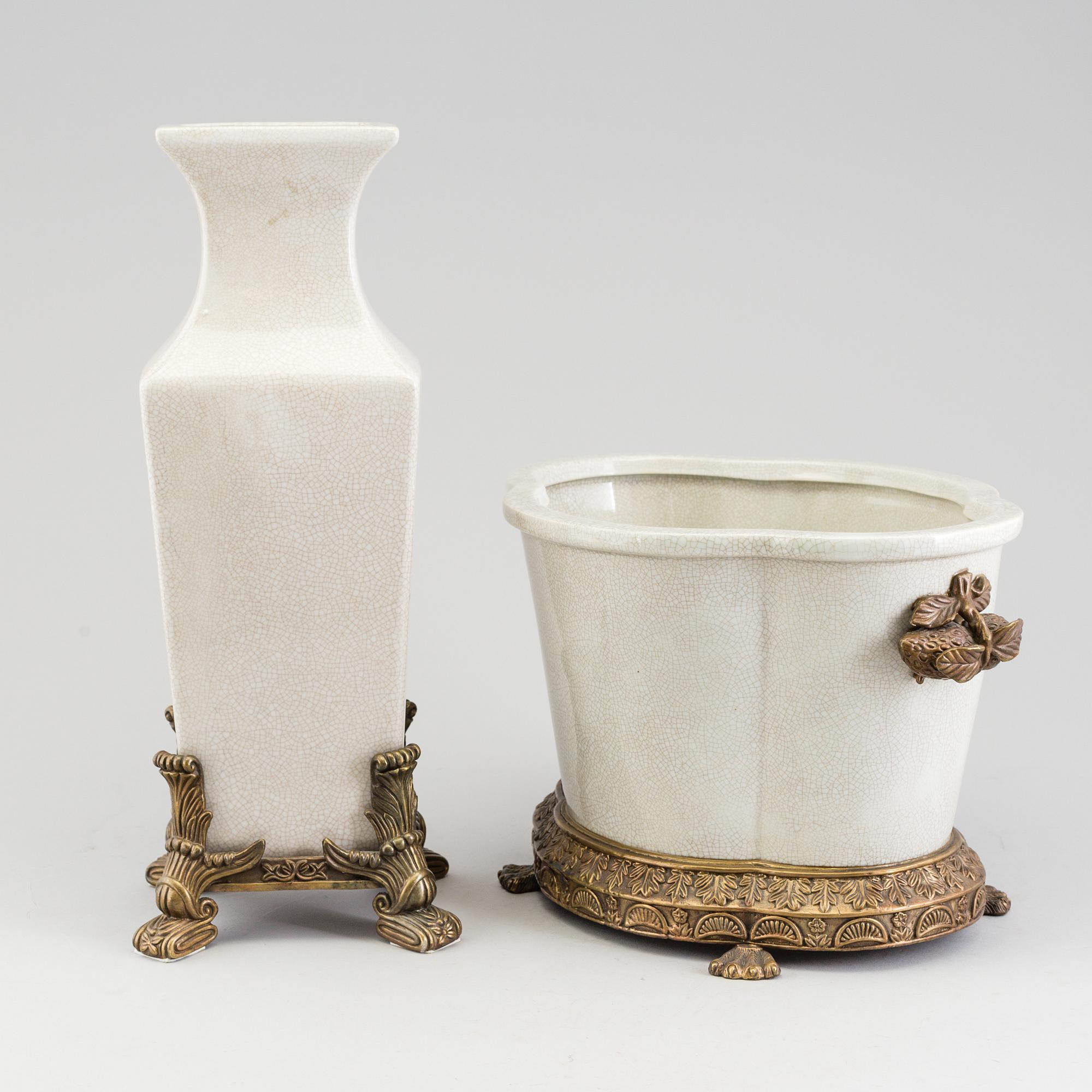 YTTERFODER, JARDINIERE, 5 ST. porslin, G&C, Danmark, 1900-talets andra hälft.