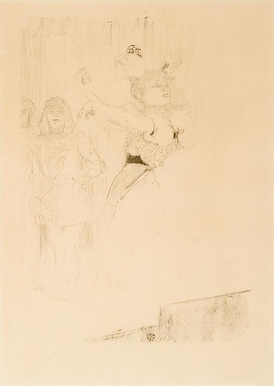 Henri de Toulouse-Lautrec, "LENDER DANSANT LE PAS DU BOLÉRO, DANS CHILPERIC (1895)".