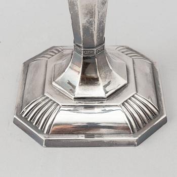 A Finnish silver candelabra for seven candles, Turku, 1977.