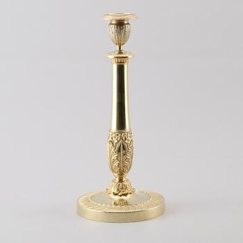 LJUSSTAKE, förgylld brons, empire, sekelskiftet 1800.