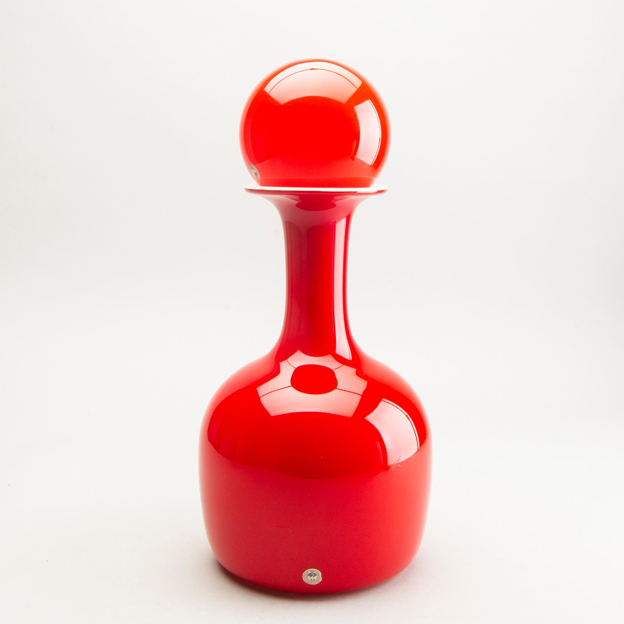 Otto Brauer, a glass decanter "Kastrup / Holmegaard", 1970s.