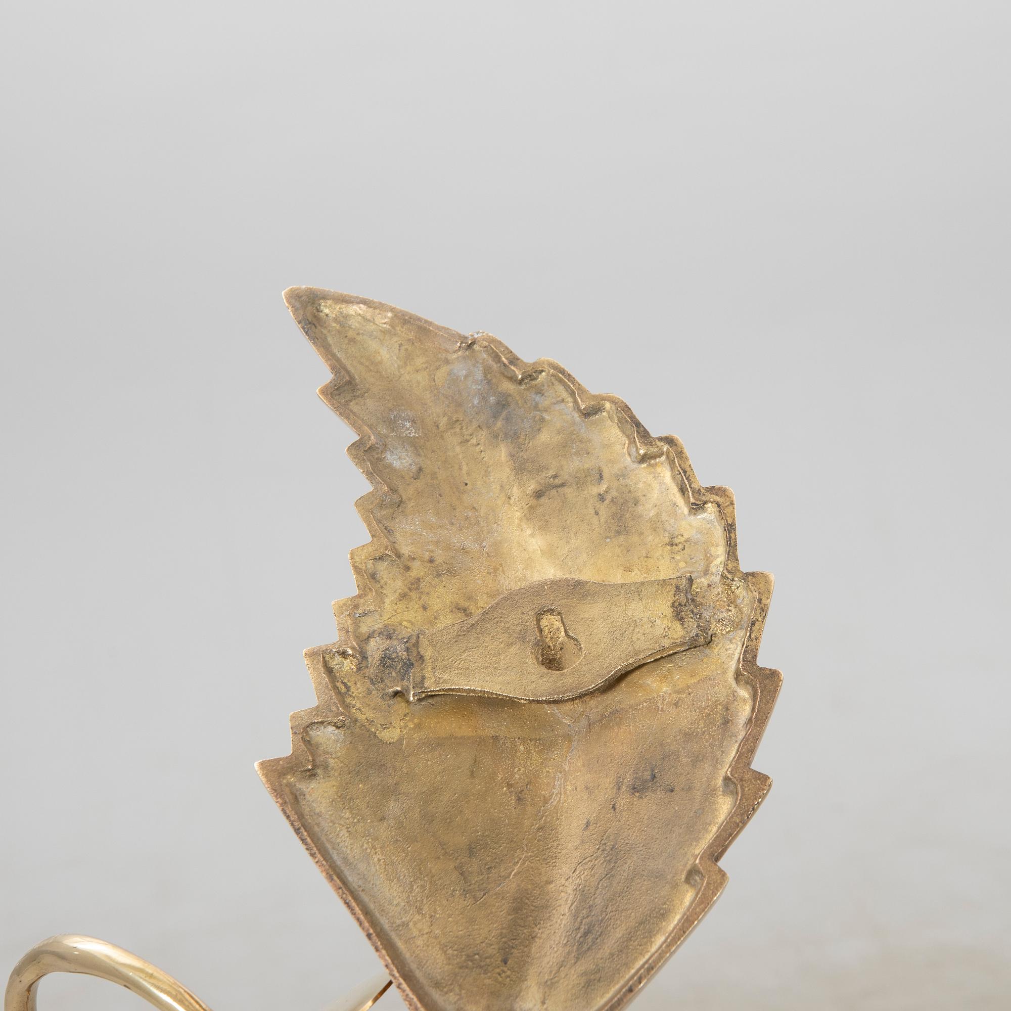 Wall sconces a pair mid-20th century brass.