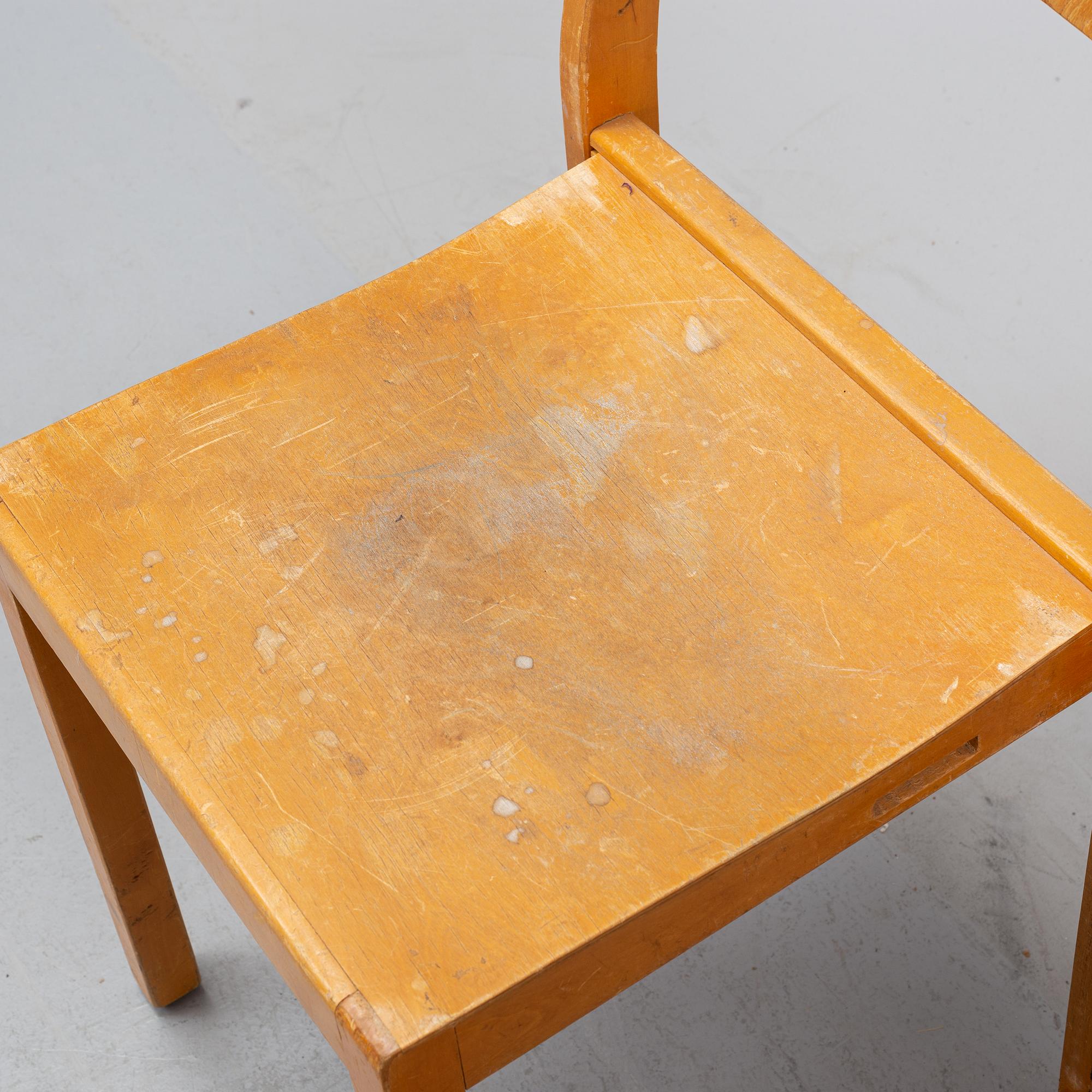 Six birch chairs by Sven Markelius, mid 20th Century.