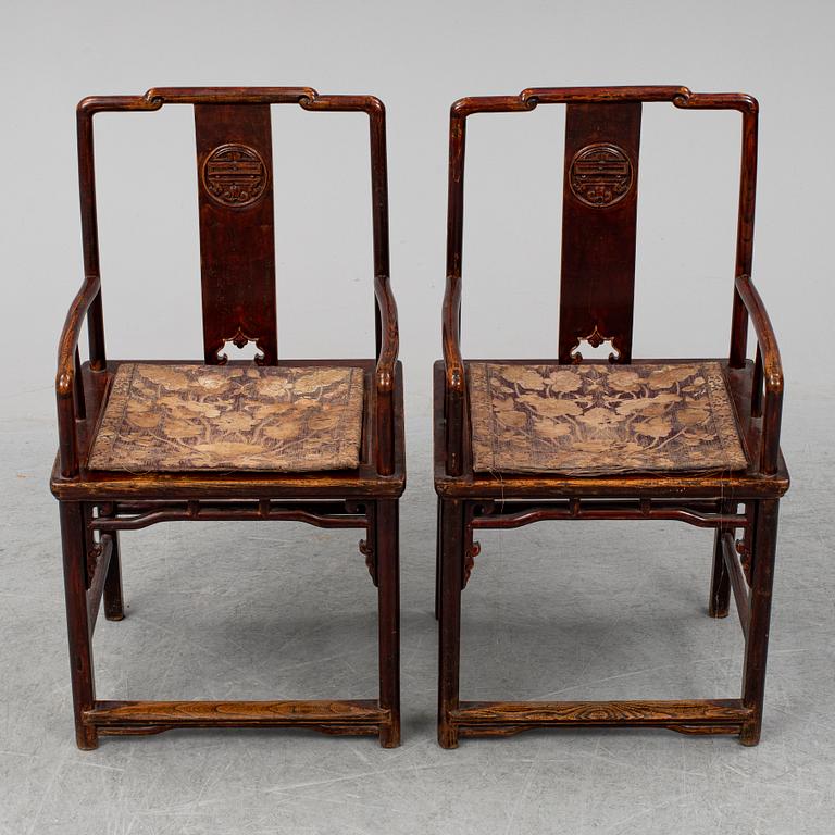 KARMSTOLAR, ett par, Sen Qingdynastin.