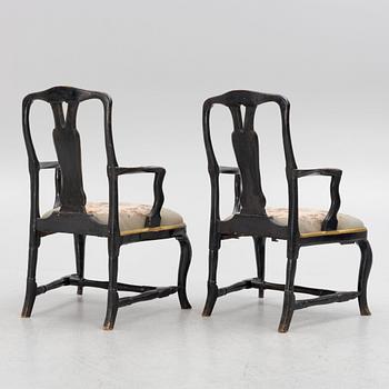 A pair of Rococo chairs, second half of the 18th Century.