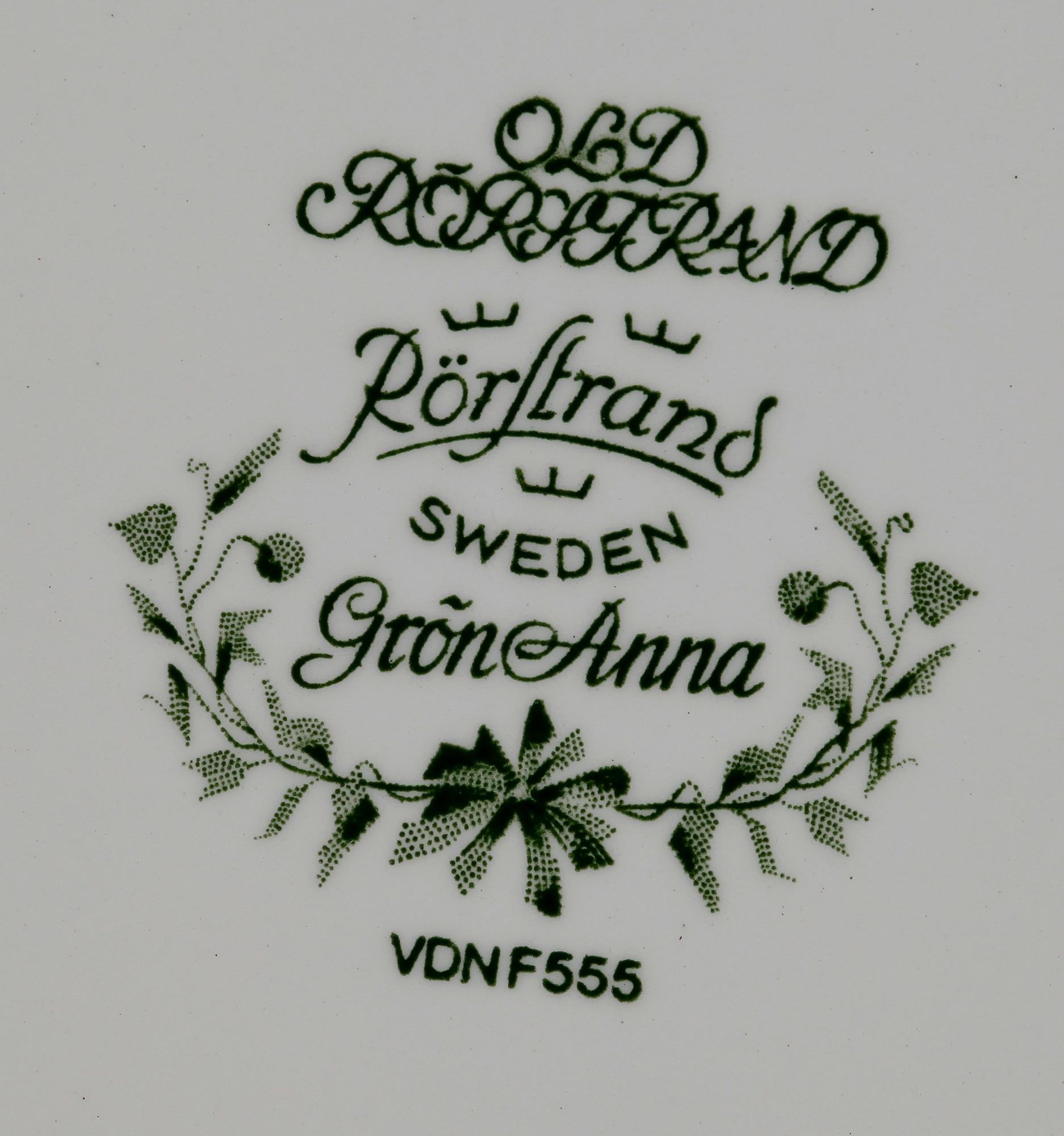 SERVISDELAR, 90 delar, flintgods, "Gröna Anna", Rörstrand.