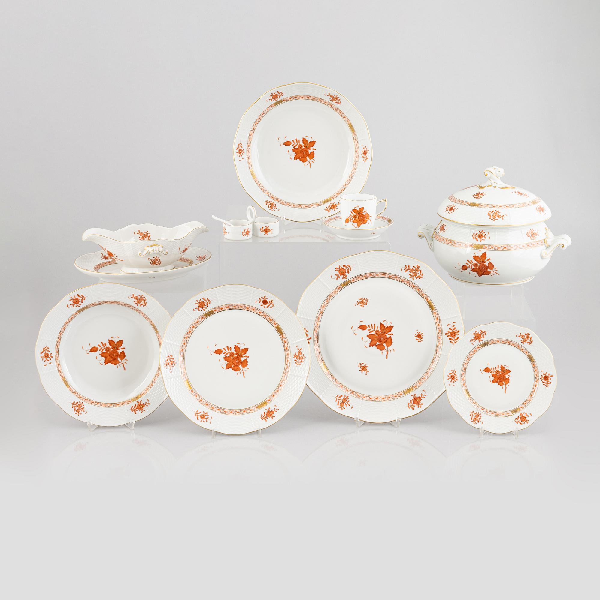 Dinner service, 53 pieces, porcelain, "Chinese Bouquet", Herend, Hungary.