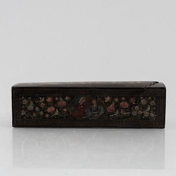 A lacquered papier-maché box, Persia, first half of the 20th century.