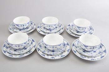 A Danish Royal Copenhagen 13 pcs porcelain teaservice.