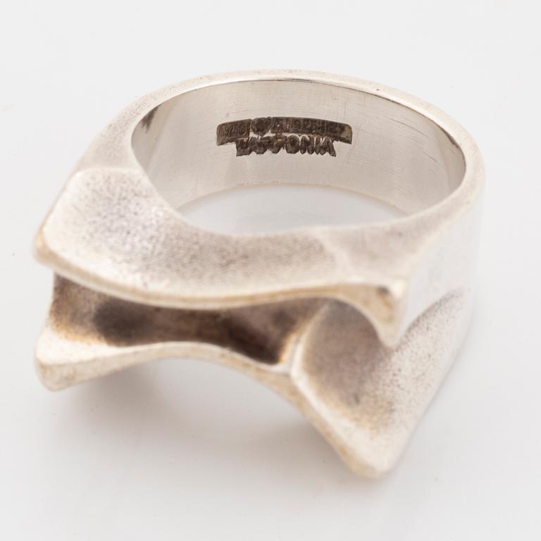 Björn Weckström, Ring, "Sirene", sterlingsilver Lapponia 1977.