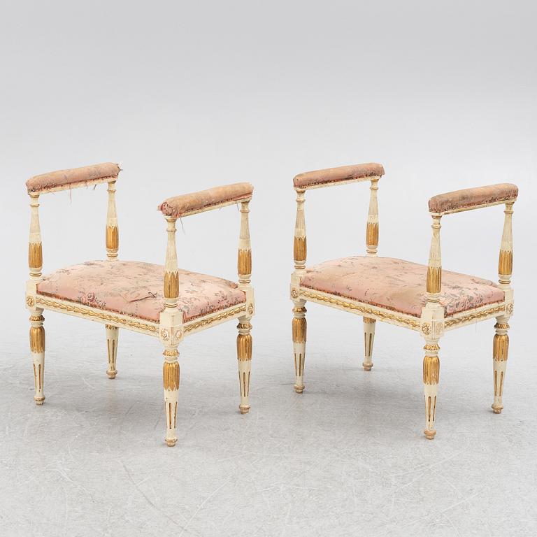 Banketter, ett par, omkring 1900, Sengustaviansk stil.