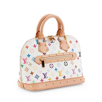 652. LOUIS VUITTON, a multicolored and white canvas "Alma" handbag.