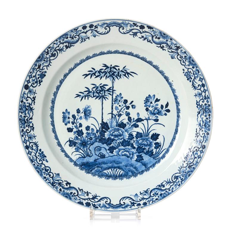 A large blue and white charger, Qing dynasty, Qianlong (1736-95).
