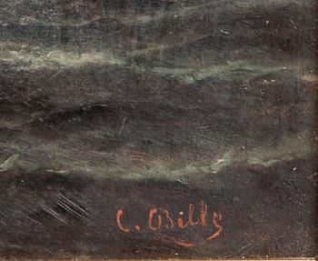 CARL LUDWIG BILLE, olja på pannå, signerad.