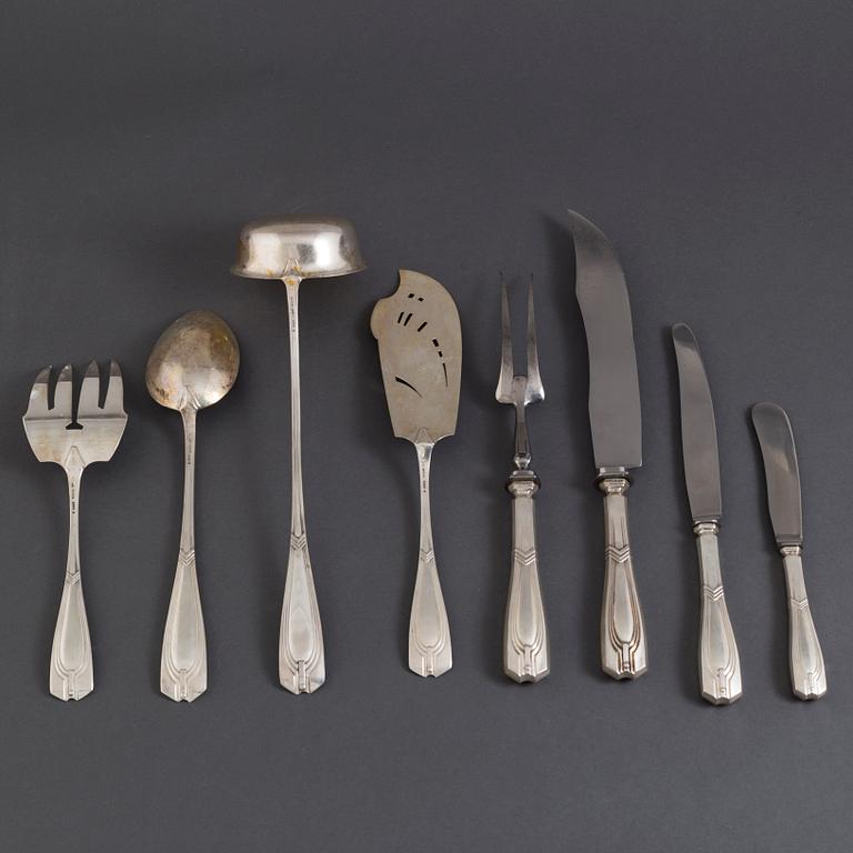 BESTICKUPPSÄTTNING, 156 delar, silver, jugend, J. Leweck, Leipzig, Tyskland, 1900-talets början.