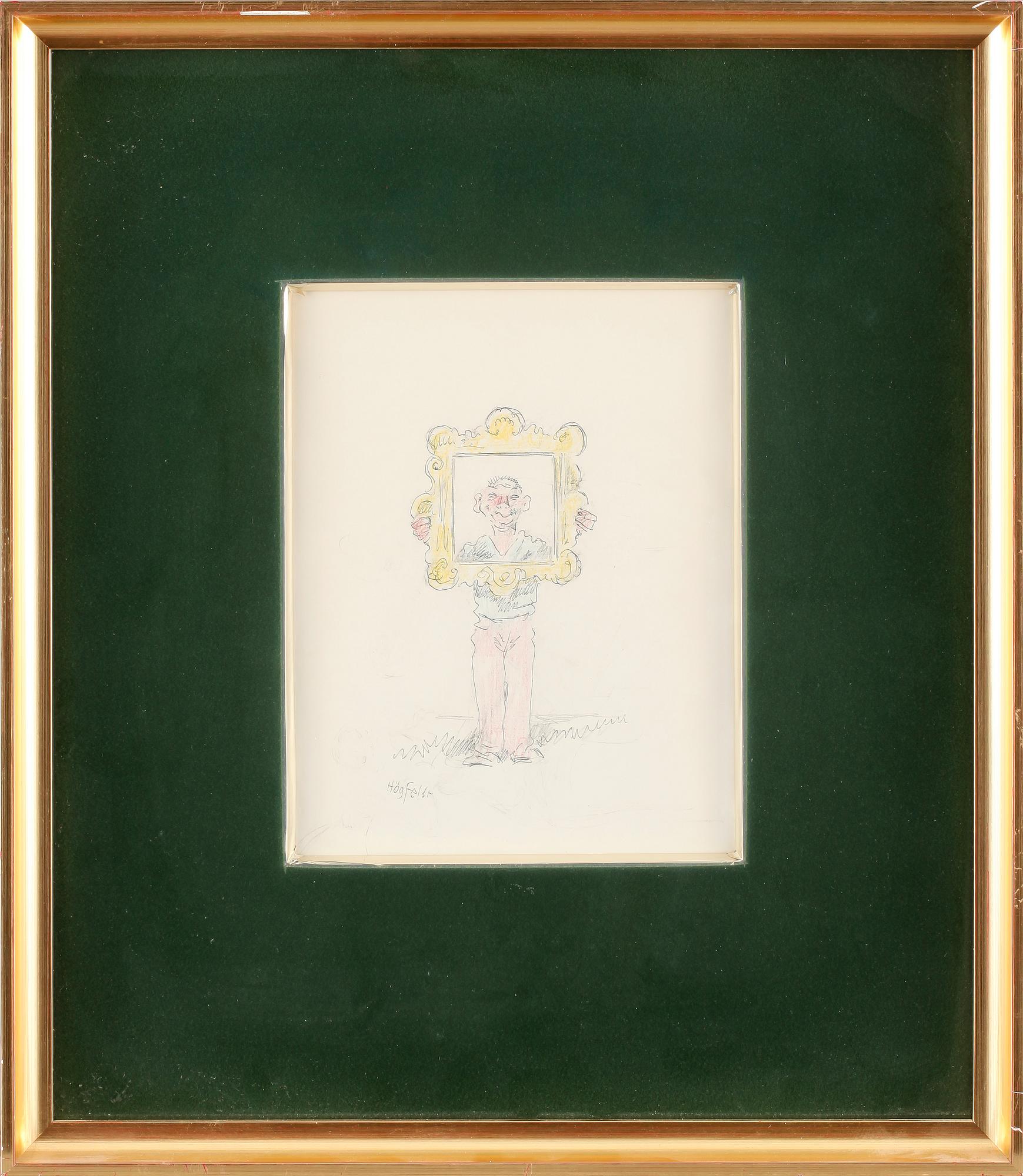 ROBERT HÖGFELDT, teckning, signerad.