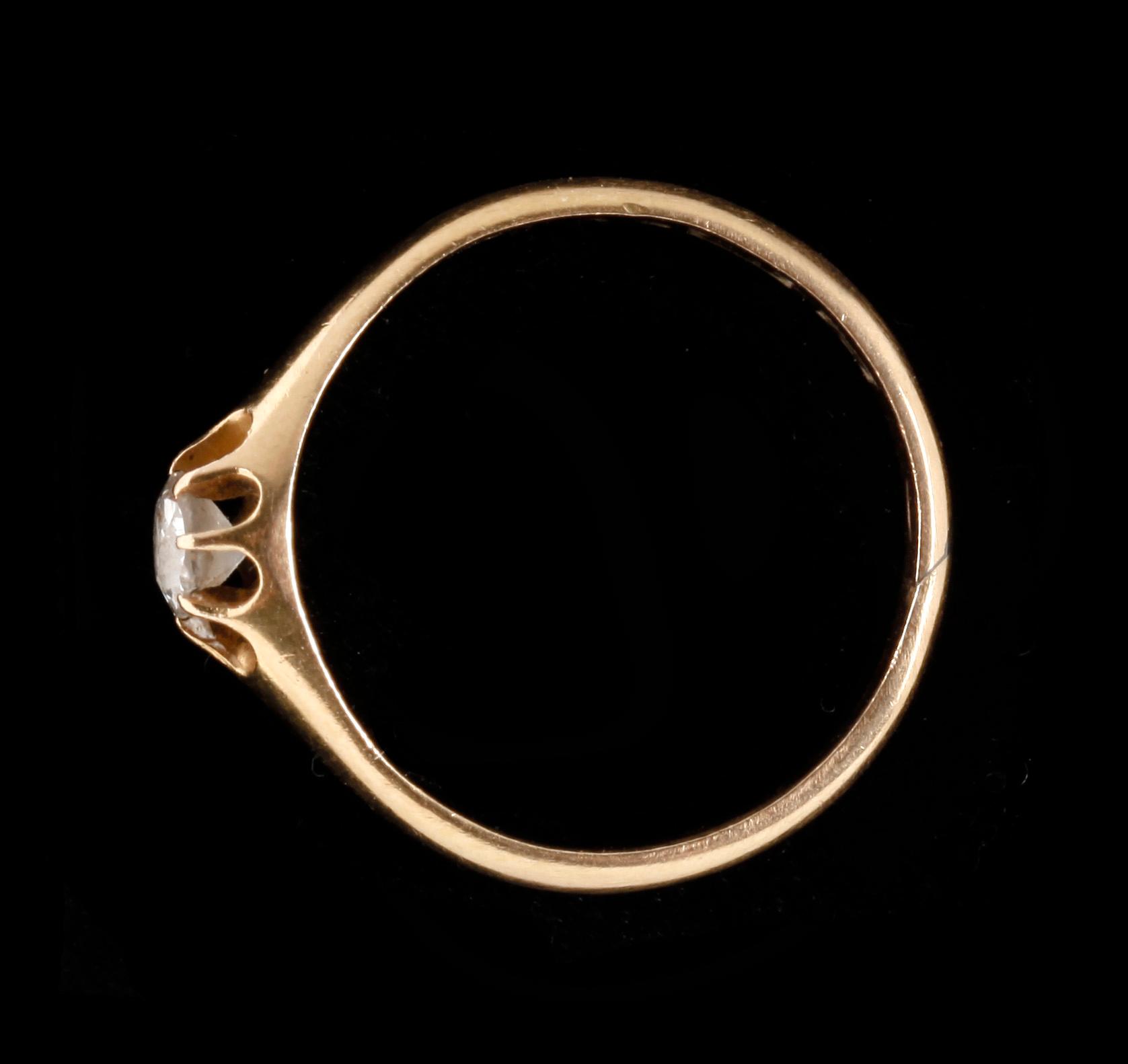 RING, 18k guld med gammalslipad diamant ca 0,25ct. 1926. Vikt 2,8g.