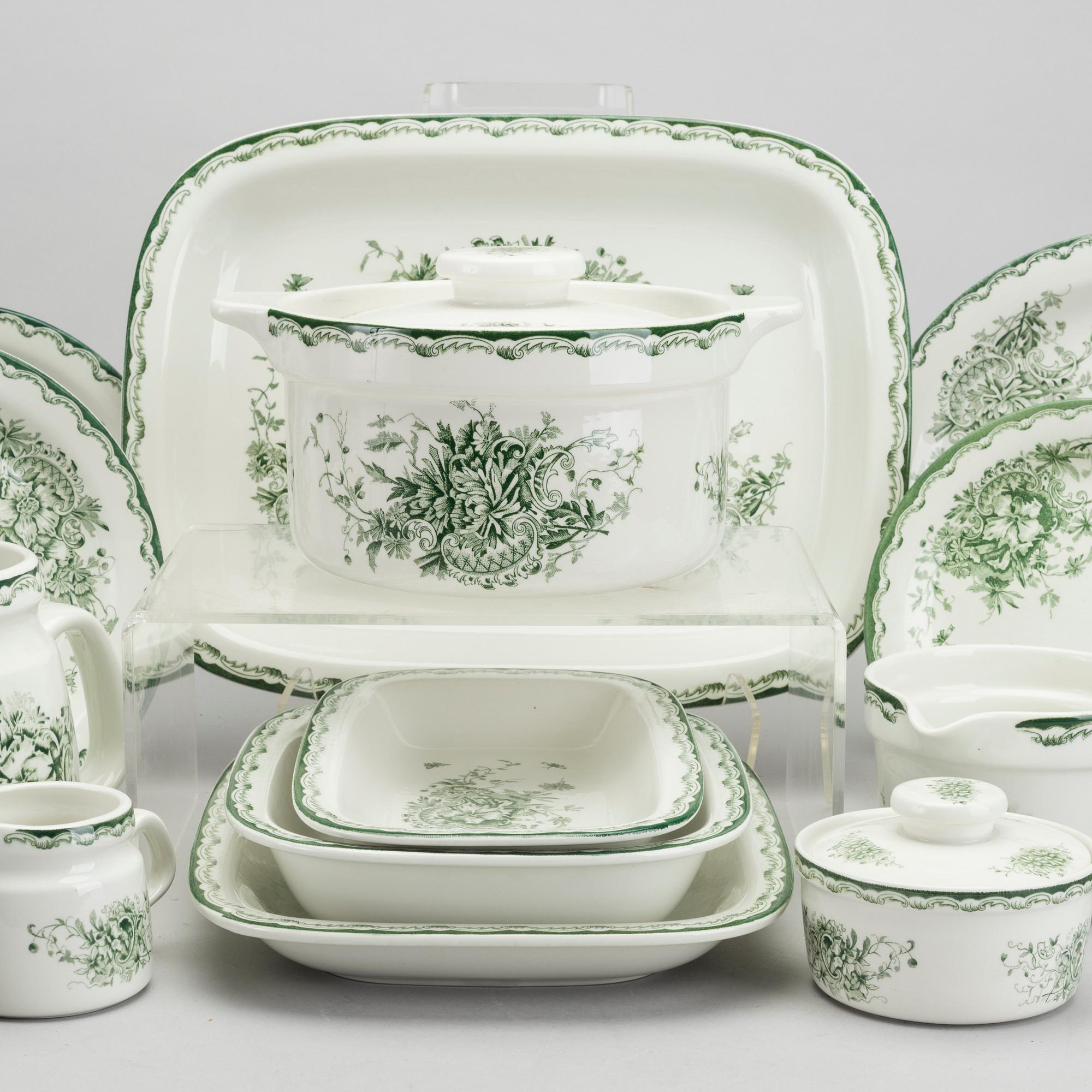 SERVIS "Grön Anna" 62 dlr porslin Rörstrand 1900-talets senare del.