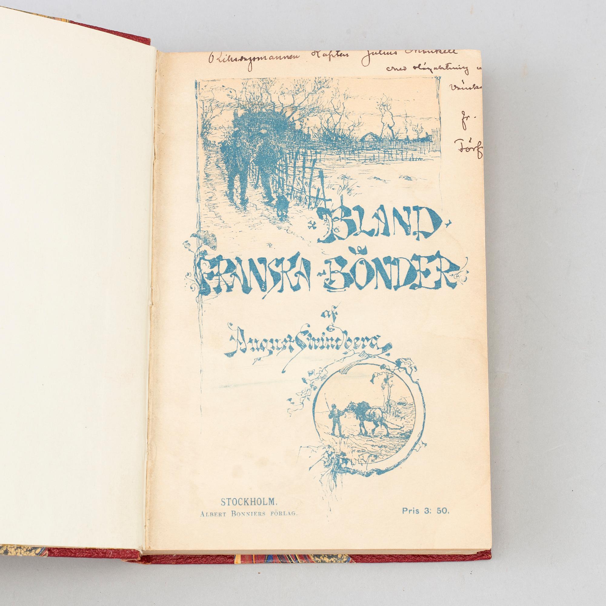 BOK, Dedikation av Strindberg.
