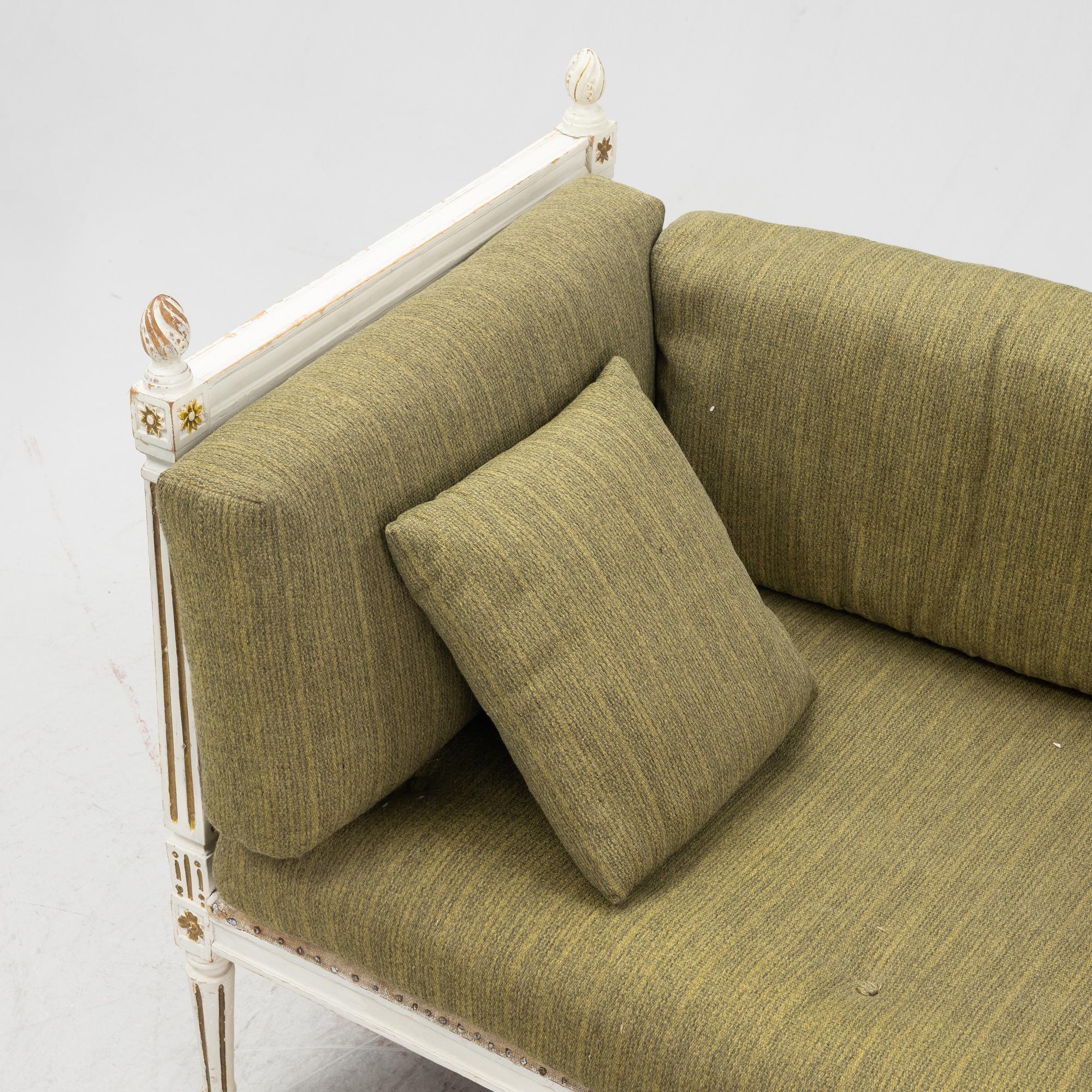 A Gustavian sofa, end of the 18th Century.
