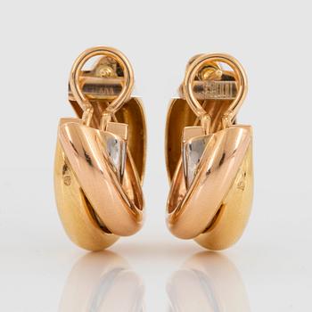 A pair of 18K gold Cartier earrings "Trinity".