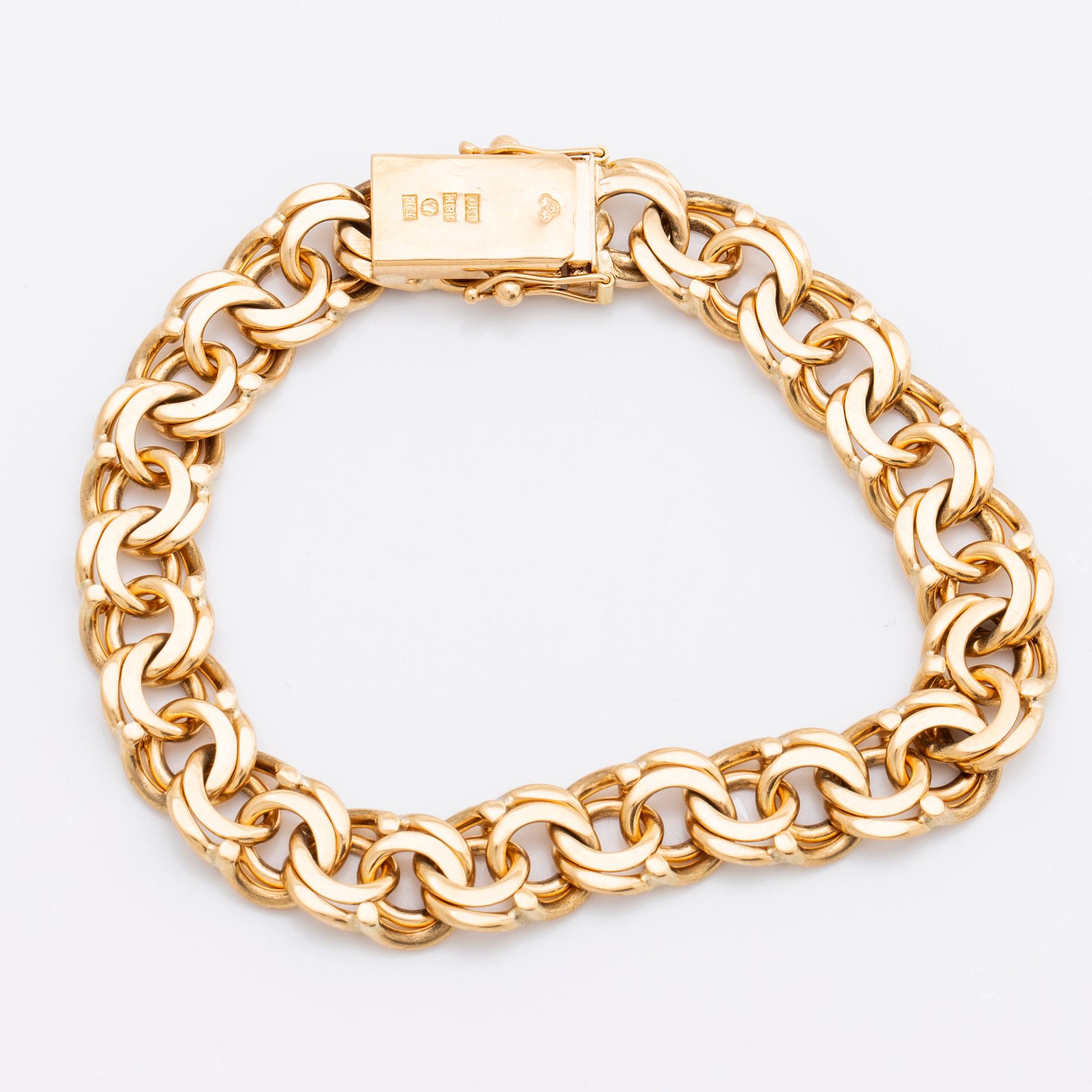 BRACELET, 18K gold, 42,8 g, measurements approx 19 x 1 cm, Stockholm 1978.