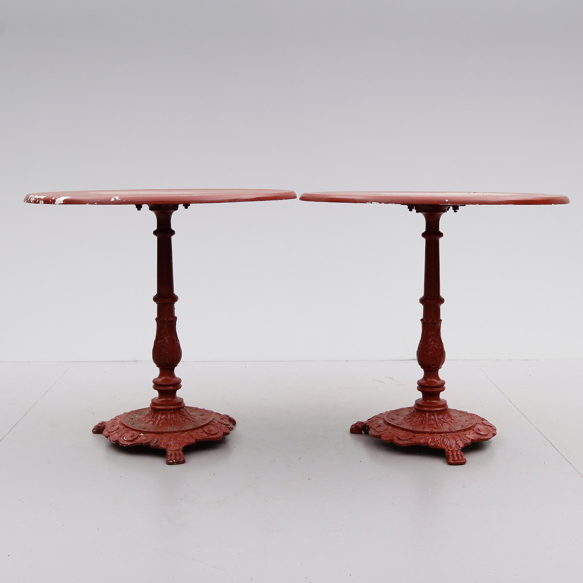 TRÄDGÅRDSBORD, 1 par, 1900-talets andra hälft.