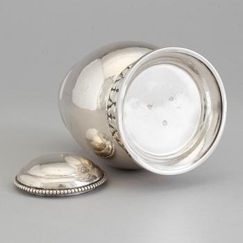 A Danish Art Nouveau silver tea caddy, unknown master, Copenhagen, 1919.