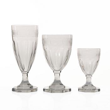 Gerda Strömberg, glasservis, 116 delar, "Hörningsholm", Strömbergshyttan.