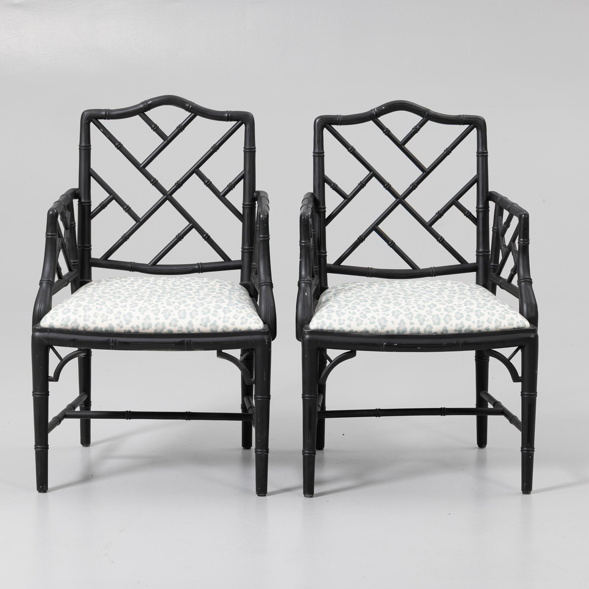 Armchairs, a pair, probably Miranda of Sweden, 20th century.