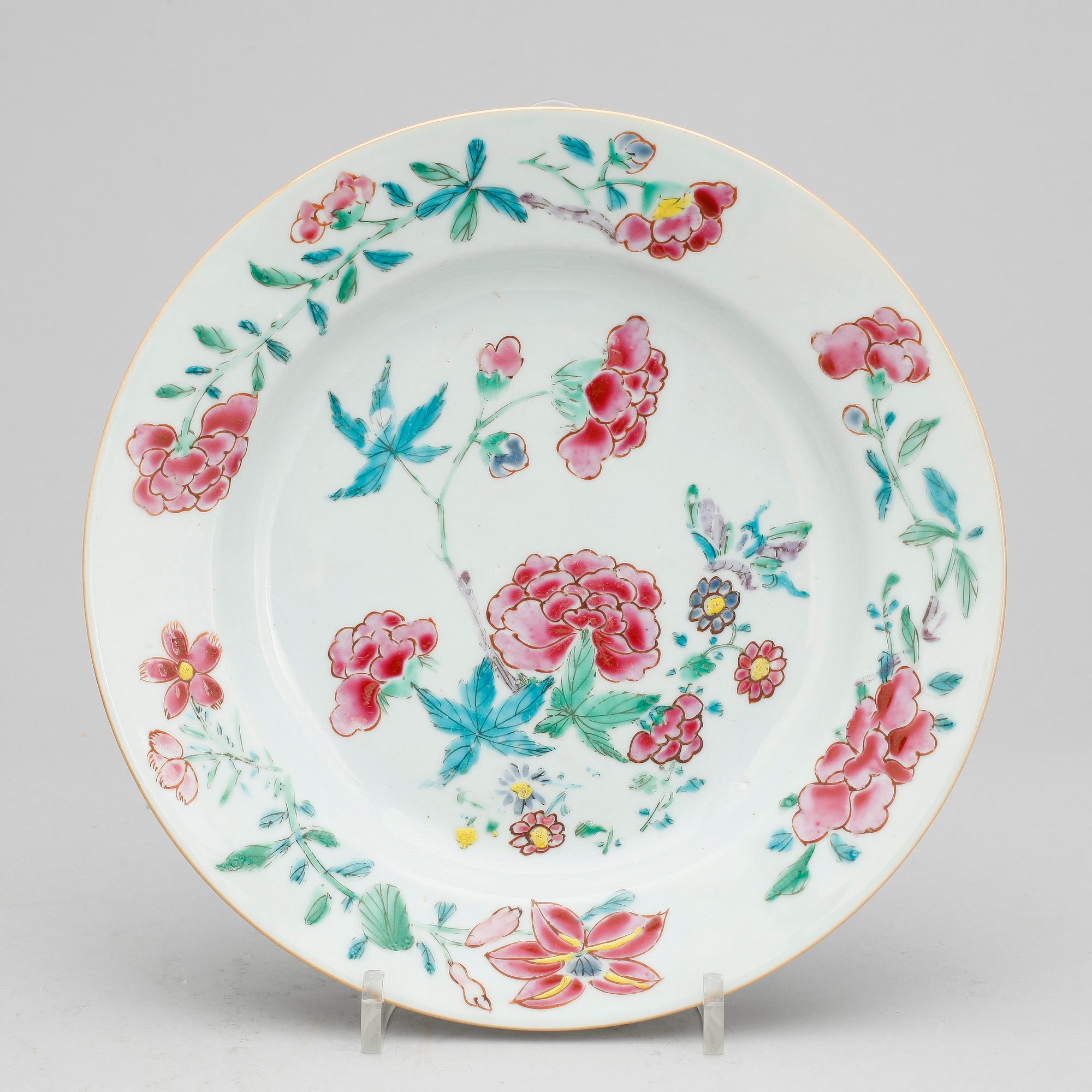 TALLRIKAR, 4+2 st, porslin, Qianlong, Kina 1700-tal.