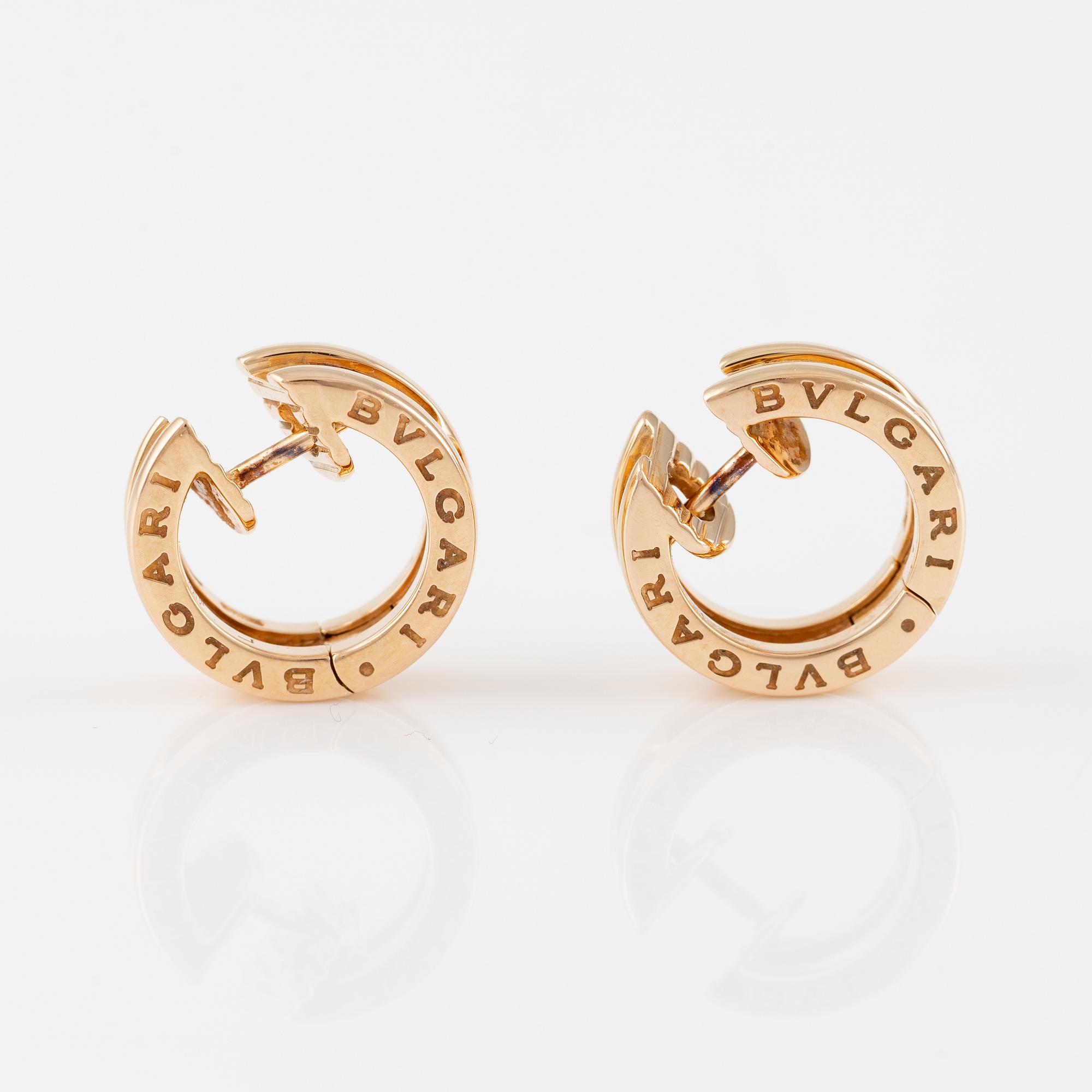 Bulgari ett par örhängen B. Zero1 18K roséguld.