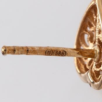 Kalevala Koru, earrings, 14K gold.