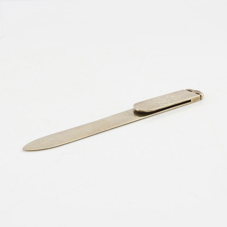 Wiwen Nilsson, letter opener in gilded sterling silver, Lund 1947.