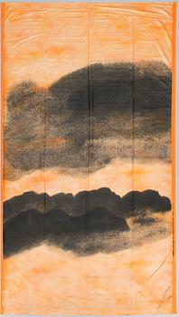 Fujiwo Ishimoto, textil, "Pilvi" för Marimekko 1985. Signerad och numrerad 20/110.