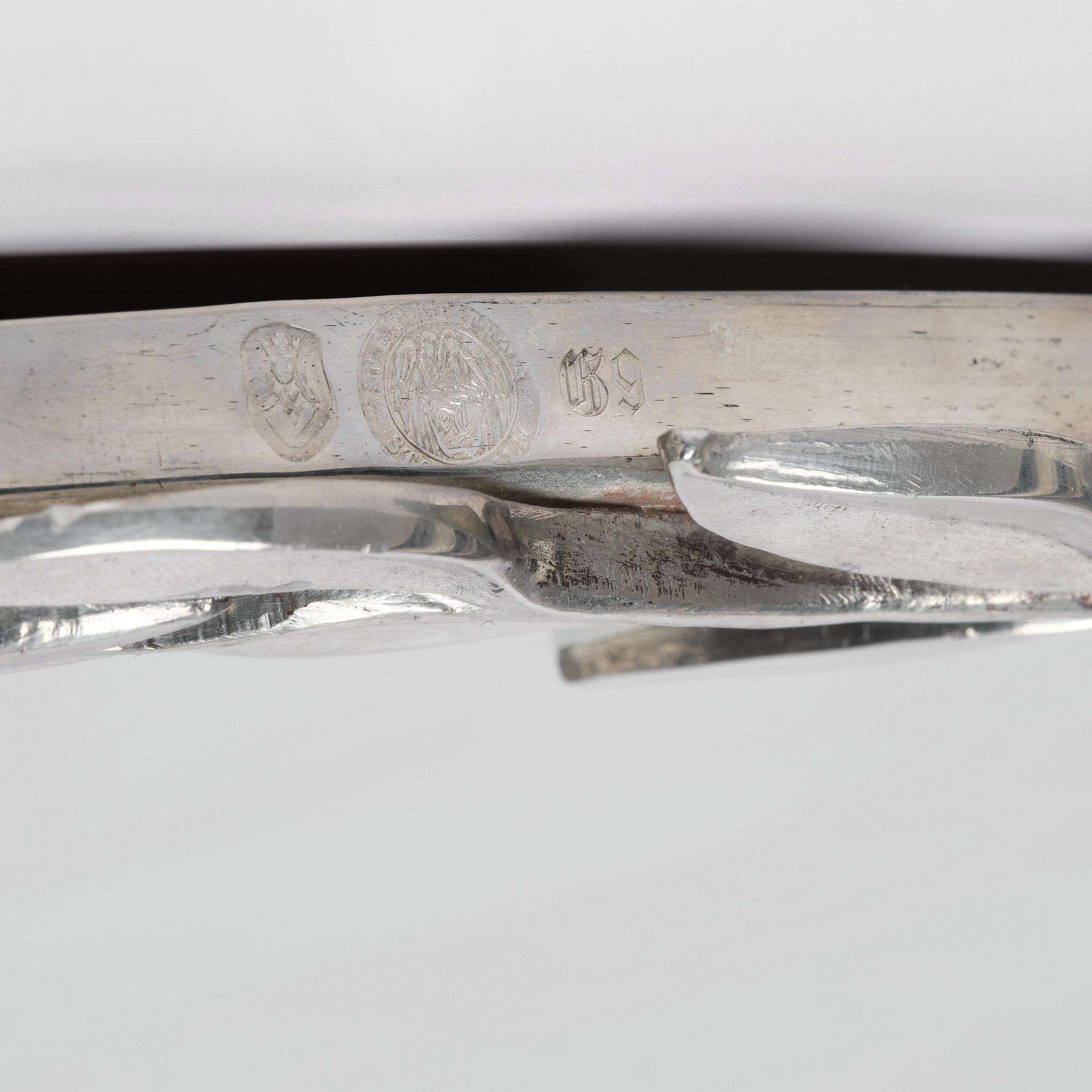 Estrid Ericson, a pewter framed mirror, model "A 2492", Svenskt Tenn, Stockholm, 1957.