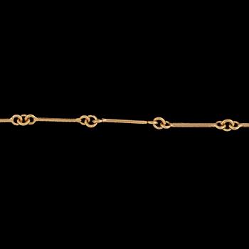 COLLIER, 18k guld med briljantslipad diamant ca0,10ct (enl grav), Lapponia Finland, 1990. Vikt 13,8g.
