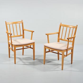 KARMSTOLAR, ett par, "Solna", Carl Malmsten, Waggeryds Möberfabrik, 1900-talets andra hälft.