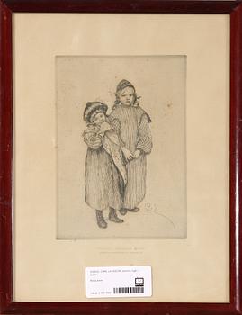 CARL LARSSON, etsning, sign i plåten.