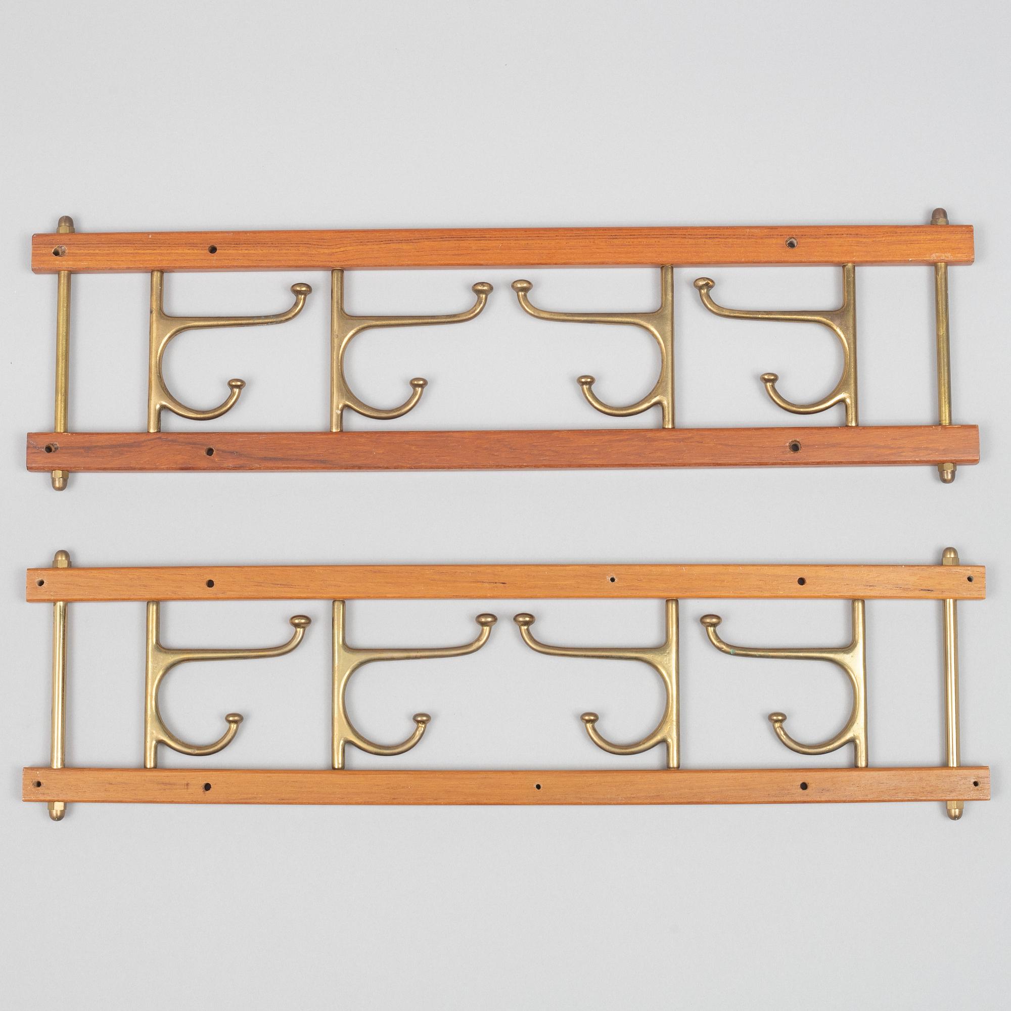 A pair of 'Dekorativ' coat hangers, Skoglunds metallgjuteri, Anderstorp, 1950's/60's.