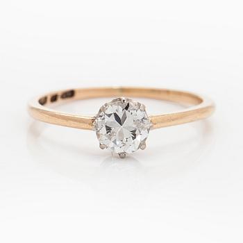 Ring, old cut diamond circa 0.50 ct, 14K gold. Helsinki 1934.