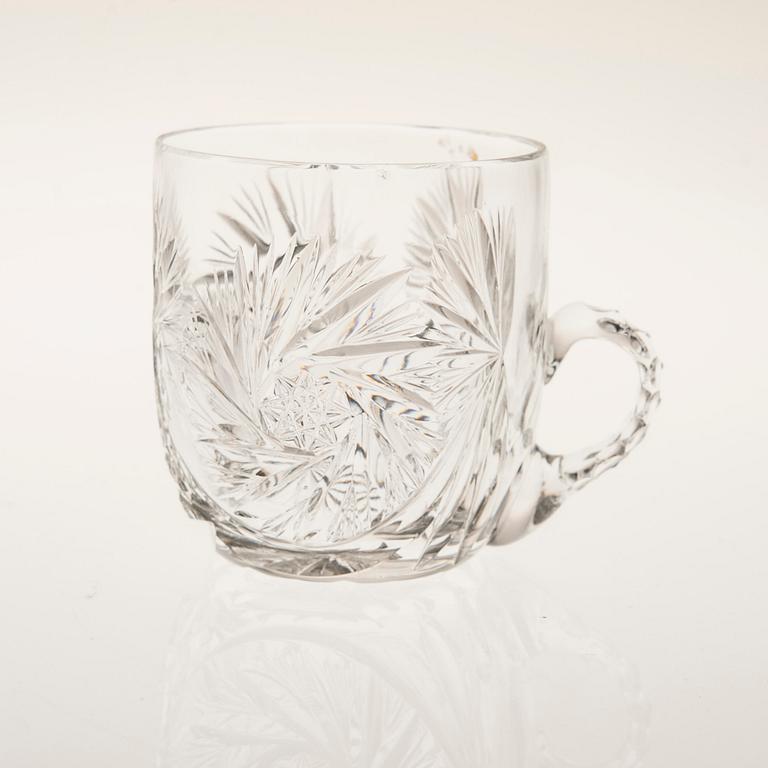 GLÖGGLAS, 11+1 st, och FAT, 12+11 st, glas, 1900-tal.