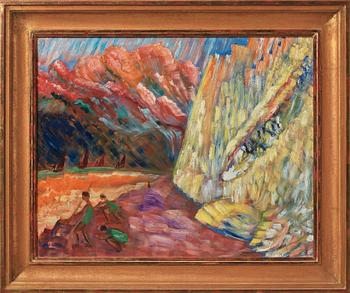 Sigrid Hjertén, "Kalkklippan, St Aubin" (The limestone cliff, St Aubin).