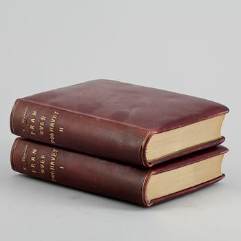 BOK, 2 vol, "Fram Over Polhavet", av Fridtjof Nansen, Norge, 1897.